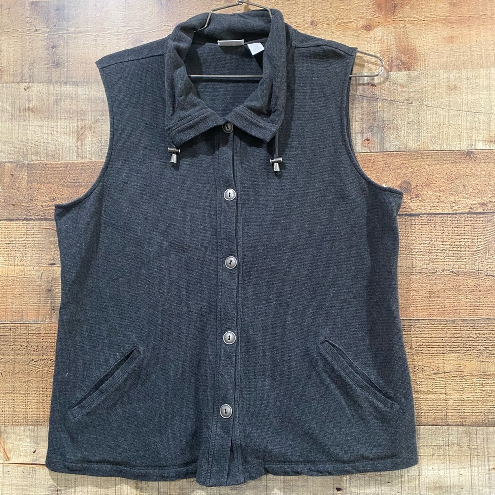 Chicos Gray Casual Vest Size Large